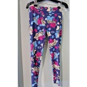 LuLaRoe Womens Leggings One Size Multicolored Floral Pattern Stretchy Soft